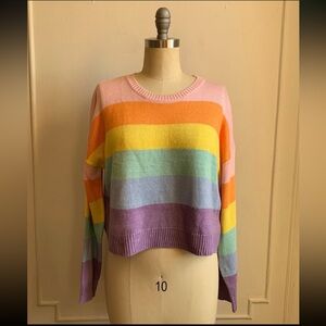 Forever 21 pastel rainbow crop sweater M